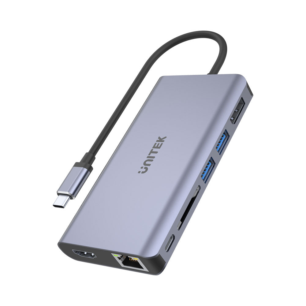 uHUB S7+ 7-in-1 USB-C Ethernet Hub with dual monitor, 100W PD, and card reader for laptops and MacBooks in Qatar. uHUB S7+ 7-in-1 USB-C Ethernet Hub with dual monitor, 100W PD, and card reader for laptops and MacBooks in Qatar.